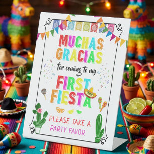 Signe De Table Premier Favori Coloré de 1er Anniversaire Mexicain