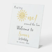 Signe De Table Premier Voyage Autour Du Soleil Mignonne Anniversa (Recto)