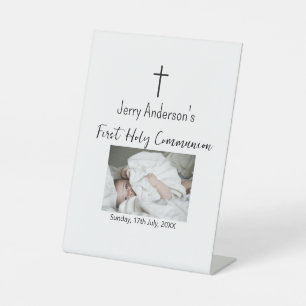 Signe De Table Première communion sacrée catholique simple QR min