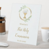Signe De Table Première sainte communion feuilles verts (In SItu)