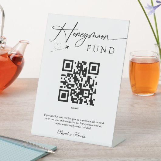 Signe De Table Premium Modern Honmoon Fund QR Code Mariage (In SItu)