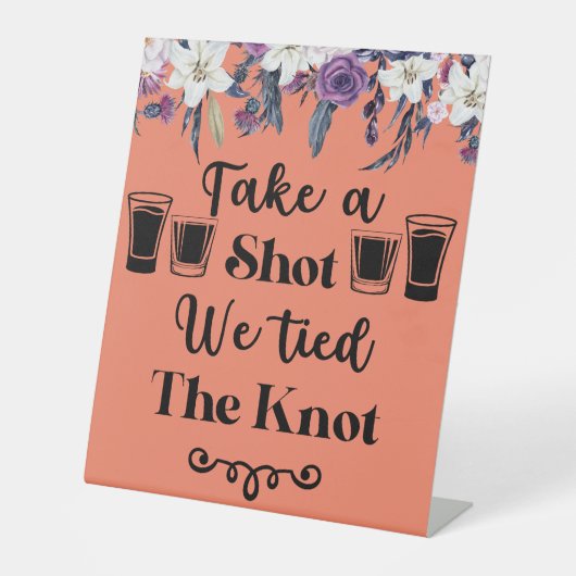 Signe De Table Prenez un coup Nous avons lié le Mariage floral go (Recto)