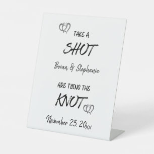 Signe De Table Prenez Un Couple Engagé Tiré Taillant Le noeud Per