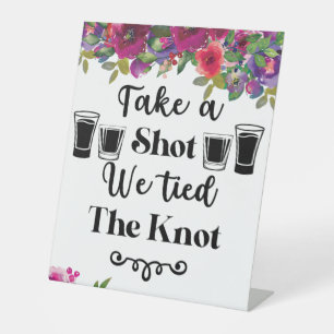Signe De Table Prenez une balle Nous avons lié le Mariage floral 