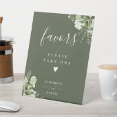 Signe De Table Prenez Une Faveur Olive Green Floral (In SItu)