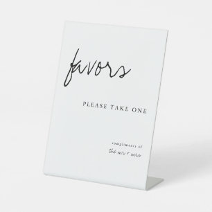 Signe De Table Prenez Une Simple Faveur De Mariage Moderne