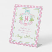 Signe De Table Preppy Palm Beach Monogram Crest (Recto)