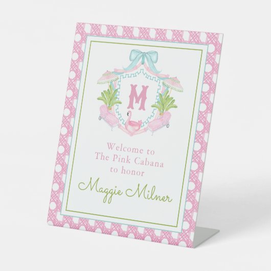 Signe De Table Preppy Palm Beach Monogram Crest (Recto)