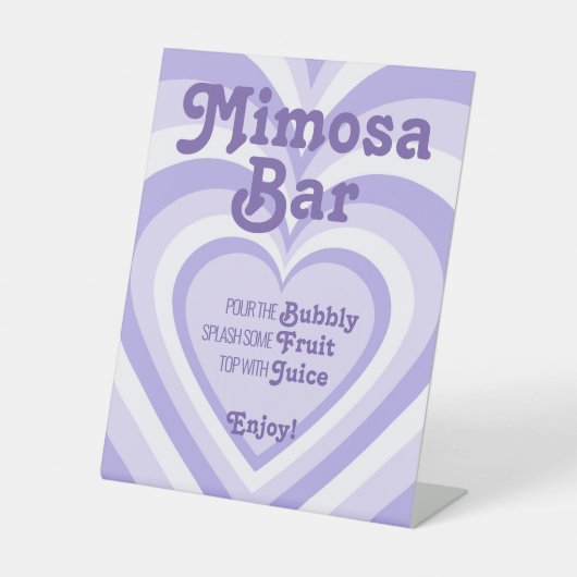 Signe De Table Présentoir à bar pour mimosa Cœur Pourpre (Recto)