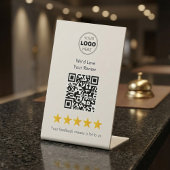 Signe De Table Présentoir à pancarte élégant à code QR 5 étoiles