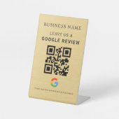 Signe De Table Présentoir de bureau pour avis Google en or (Recto)