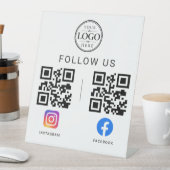 Signe De Table Présentoir de code QR de médias sociaux pour table (In SItu)