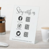 Signe De Table Présentoir de code QR de médias sociaux sur socle (In SItu)