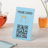 SIGNE DE TABLE PRESENTOIR DE CODE QR PERSONNALISABLE POUR TABLES (In SItu)
