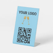 SIGNE DE TABLE PRESENTOIR DE CODE QR PERSONNALISABLE POUR TABLES (Recto)