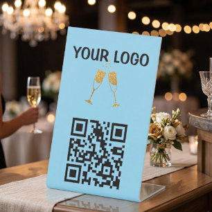 SIGNE DE TABLE PRESENTOIR DE CODE QR PERSONNALISABLE POUR TABLES