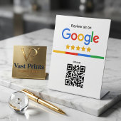 Signe De Table Présentoir de code QR pour les avis Google
