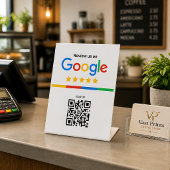 Signe De Table Présentoir de code QR pour les avis Google