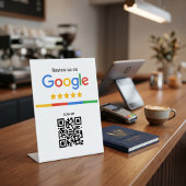 Signe De Table Présentoir de code QR pour les avis Google