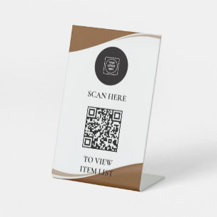 Signe De Table Présentoir de menu QR sur pied