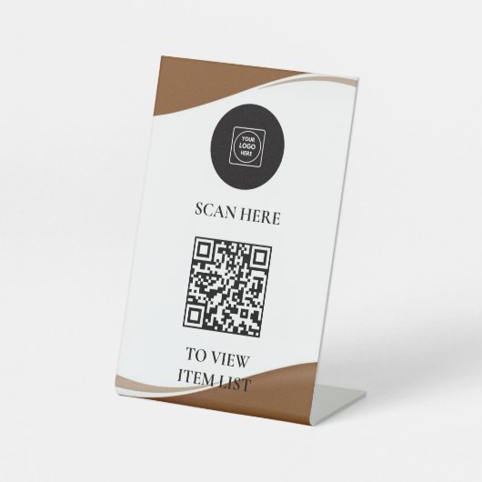 Signe De Table Présentoir de menu QR sur pied (Recto)