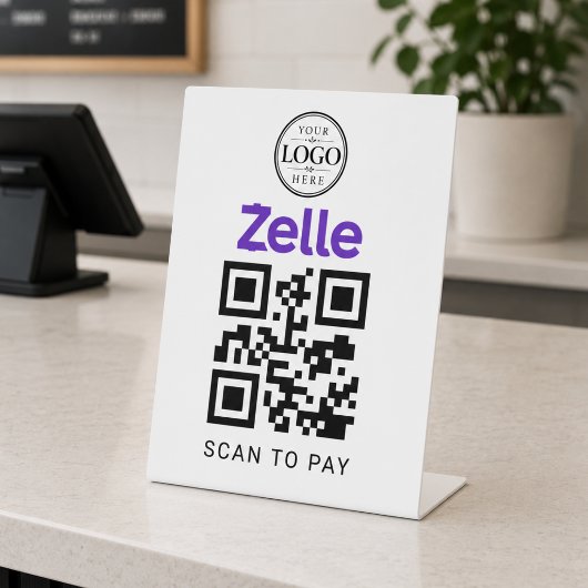 Signe De Table Présentoir de paiement à scanner Zelle pour table