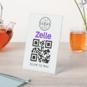 Signe De Table Présentoir de paiement à scanner Zelle pour table (In SItu)