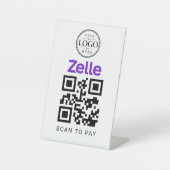 Signe De Table Présentoir de paiement à scanner Zelle pour table (Recto)
