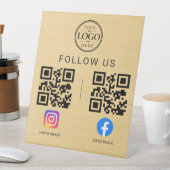 Signe De Table Présentoir de table de code QR des médias sociaux (In SItu)