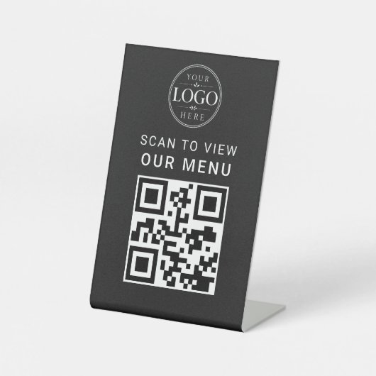 Signe De Table Présentoir de table de menu Code QR (Recto)