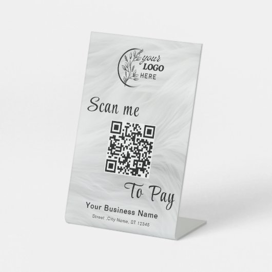 Signe De Table Présentoir de table pour paiement par code QR Scan (Recto)