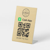 Signe De Table Présentoir de table pour paiement par numérisation (Recto)
