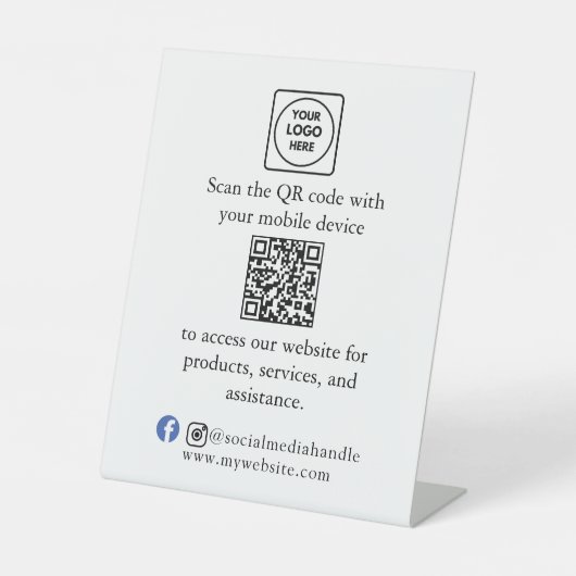 Signe De Table Présentoir de table QR pour entreprise (Recto)