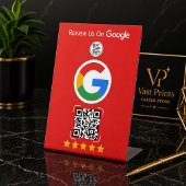 Signe De Table Présentoir d'entreprise avec avis Google rouge et