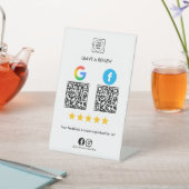 Signe De Table Présentoir d'évaluation double QR pour les réactio (In SItu)