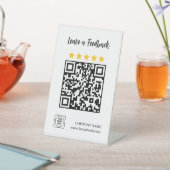 Signe De Table Présentoir moderne pour avis QR 5 étoiles (In SItu)