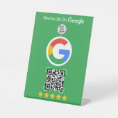 Signe De Table Présentoir pour entreprise avec avis Google verts (Recto)