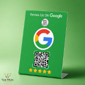 Signe De Table Présentoir pour entreprise avec avis Google verts