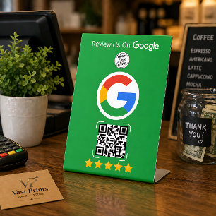 Signe De Table Présentoir pour entreprise avec avis Google verts