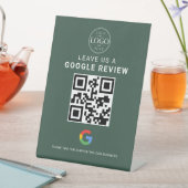 Signe De Table Présentoir QR de révision Google vert (In SItu)