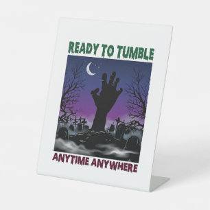 Signe De Table Prêt à Bascule Main de Zombie Halloween Cimetière 