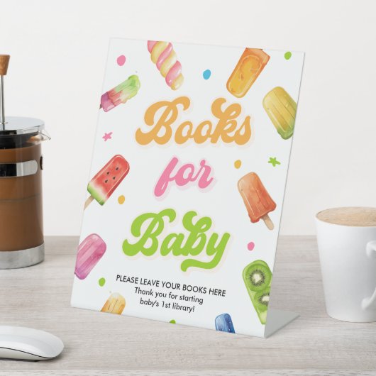 Signe De Table Prêt à pop Baby shower Popsicle Livres pour bébé (In SItu)