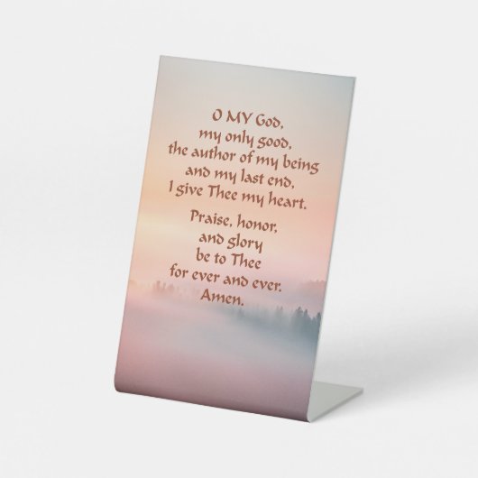 Signe De Table Prière du matin sur une pancarte (Recto)