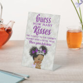 Signe De Table Princesse Afro Puff |Combien De Baisers Jeu (In SItu)