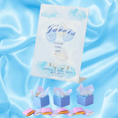 Signe De Table Privilégier le petit agneau bleu dans un ballon à 