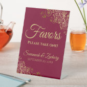 Signe De Table Privilégiez Un Élégant Mariage Bourgogne & Or (In SItu)