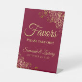 Signe De Table Privilégiez Un Élégant Mariage Bourgogne & Or (Recto)