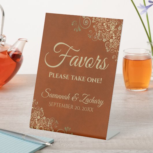 Signe De Table Privilégiez Un Élégant Mariage Orange & Or Rust (In SItu)