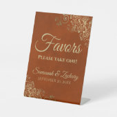 Signe De Table Privilégiez Un Élégant Mariage Orange & Or Rust (Recto)