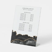 Signe De Table Prix de service Agate Marbre Noir Et Or (Recto)